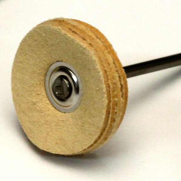 Miniaturbürsten Chamoisleder d=25 mm, montiert für das Handstück