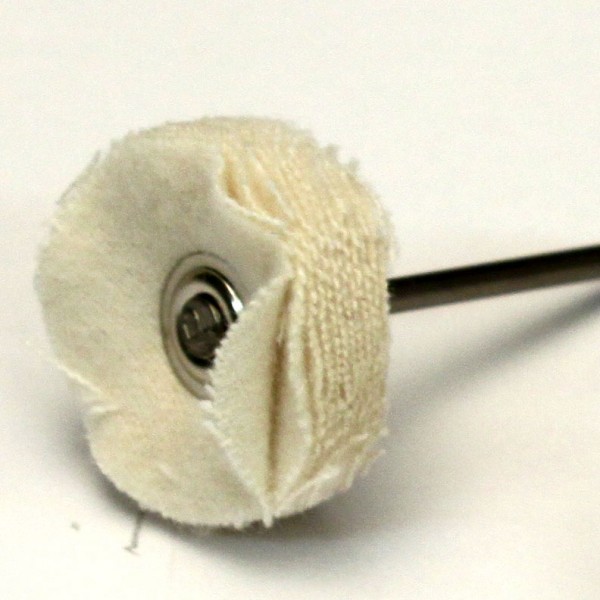 Miniaturbürsten Flanellstoff d=25 mm, montiert für das Handstück